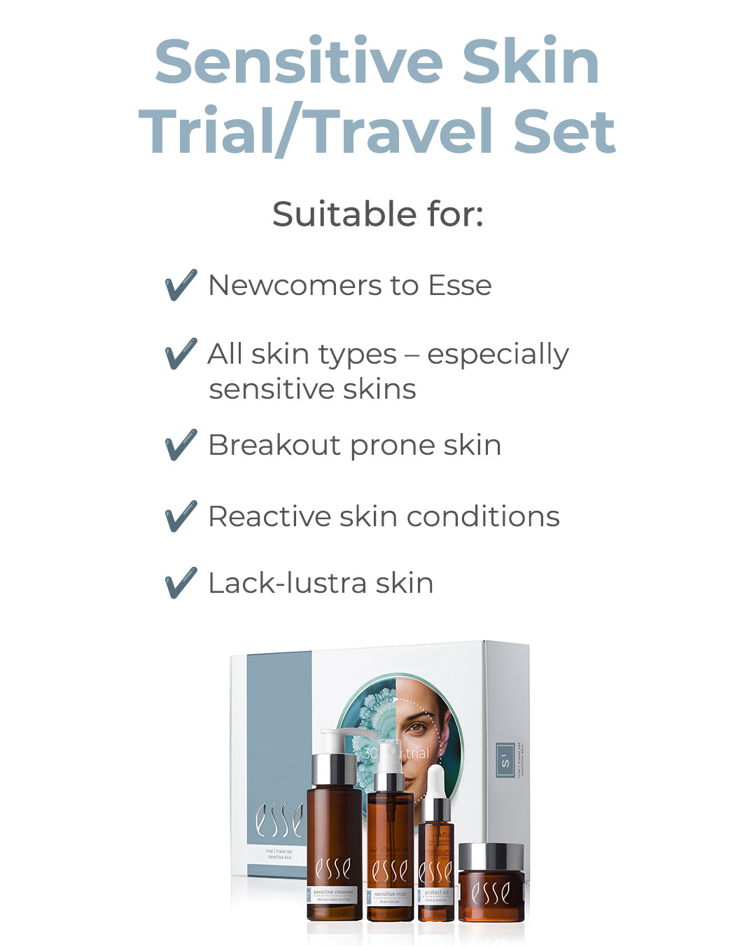 Esse Skincare Sensitiv Skin Trial Pack/Travel SET - NYHET!