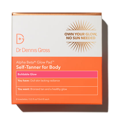 Dr.Dennis Gross Skincare Alpha Beta Glow Pad Intense Glow Self-Tanner for Body -Servetter, 8 st