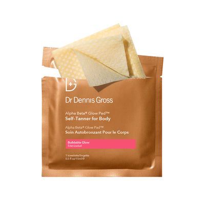 Dr.Dennis Gross Skincare Alpha Beta Glow Pad Intense Glow Self-Tanner for Body -Servetter, 8 st
