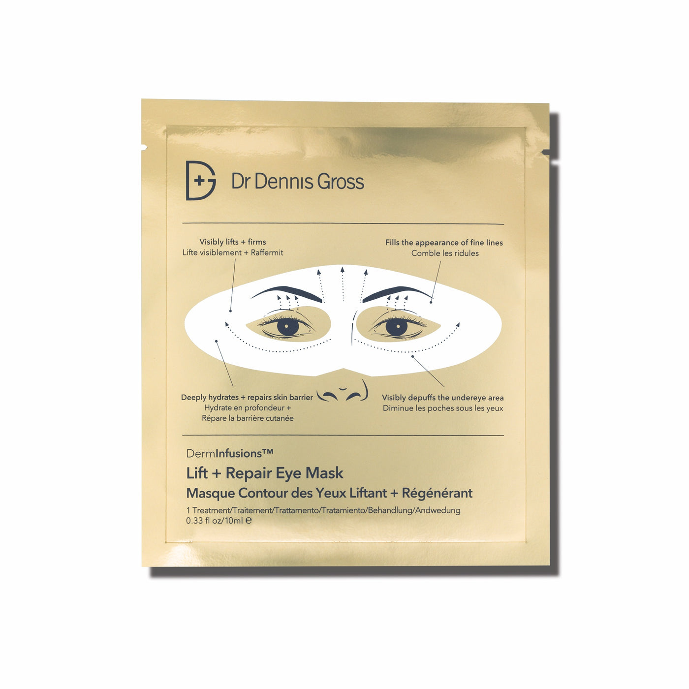 Dr.Dennis Gross Skincare DermInfusions Lift + Repair Eye Mask, 4 st