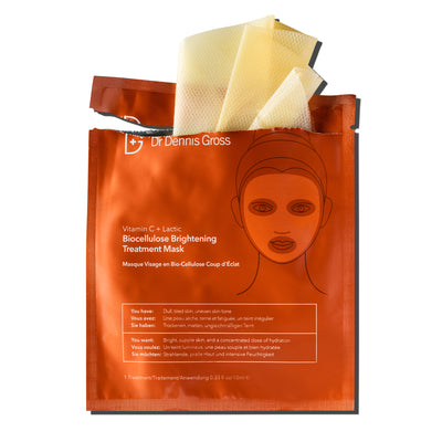 Dr.Dennis Gross Skincare Vitamin C+ Lactic Biocellulose Brightening Treatment Mask, 1 st