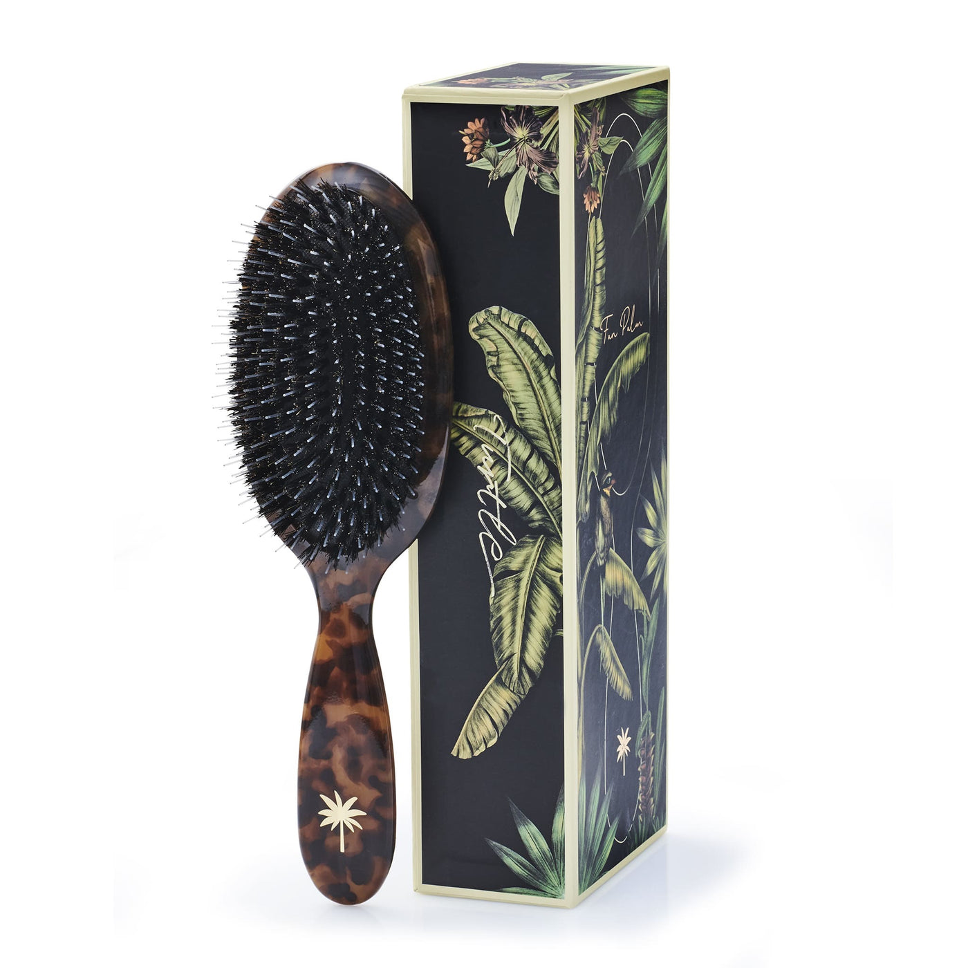 Fan Palm Premium Edition Boar and Nylon Brush M - Turtle