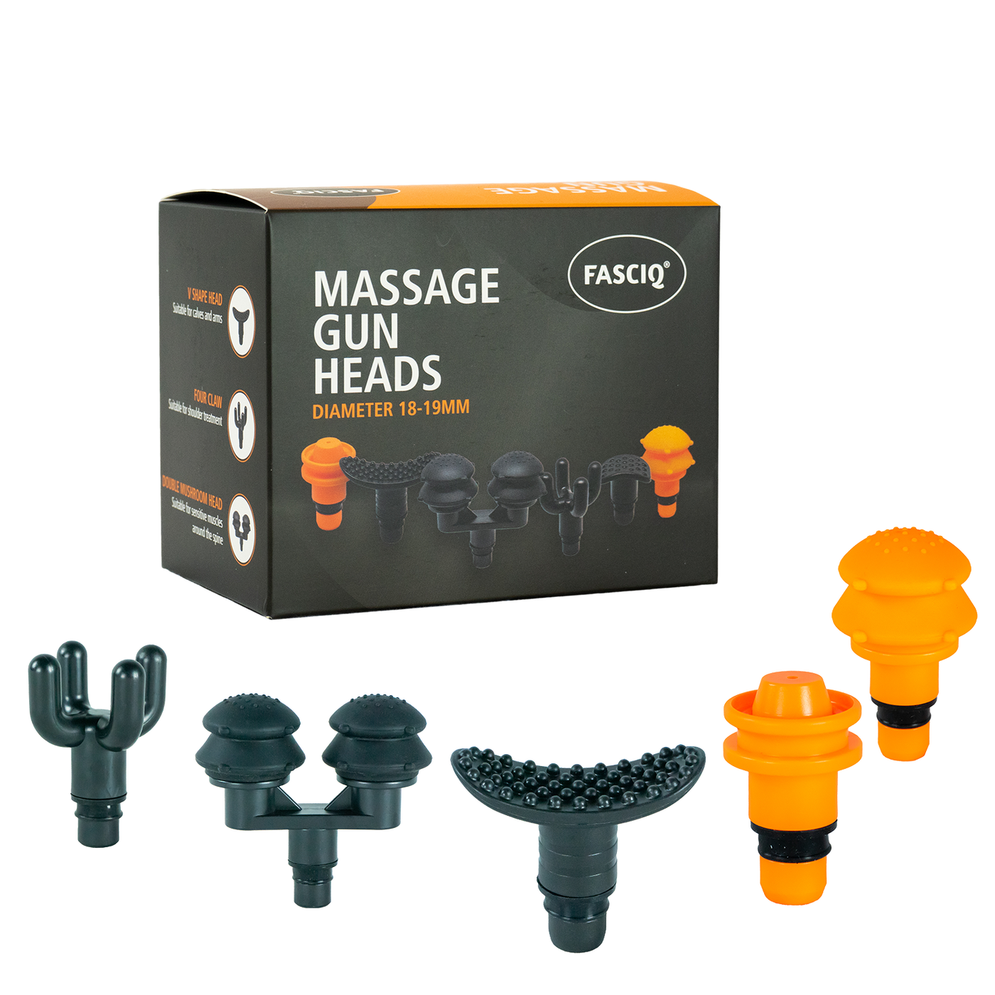 Massasjepistol og Manuelt Massasjeverktøy - Fasciq ekstra massasjehoder til Massage Gun mini